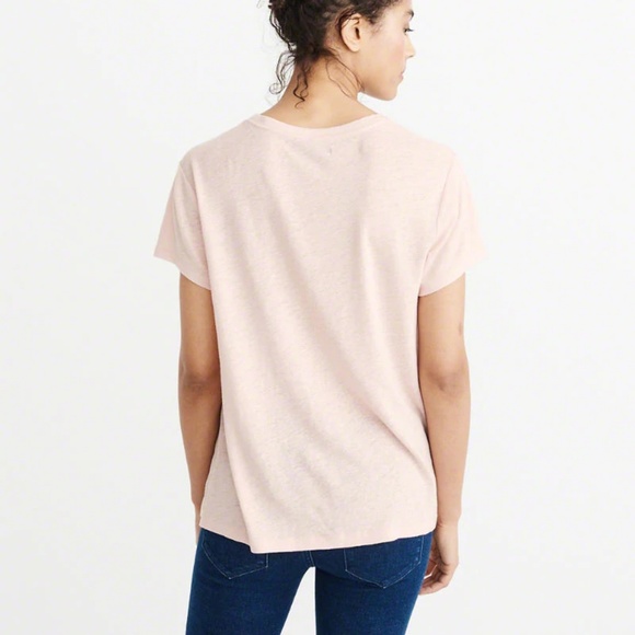 LINEN-BLEND BOYFRIEND TEE XS Blush - Picture 3 of 3
